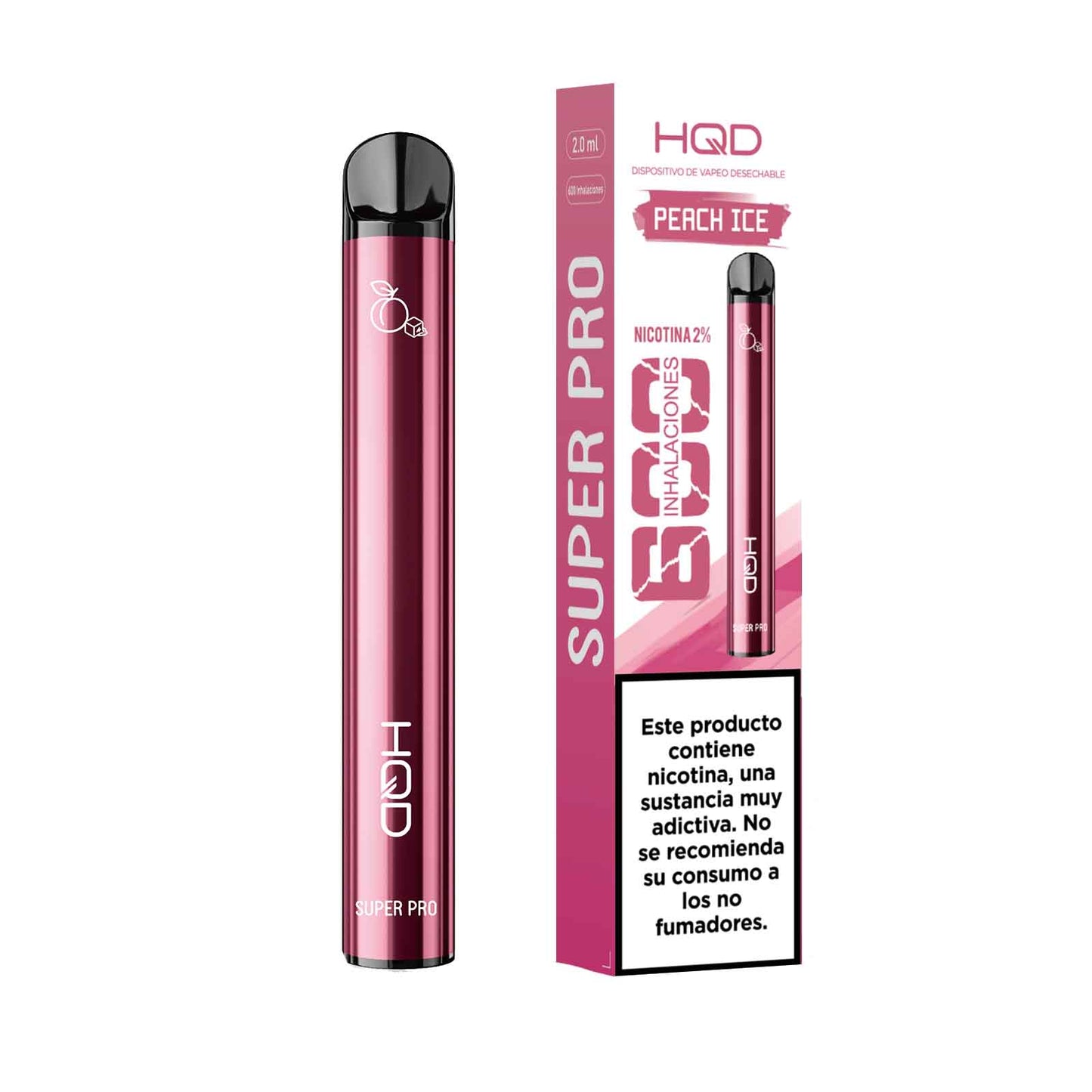 HQD Super 600 Puffs - Glace à la pêche