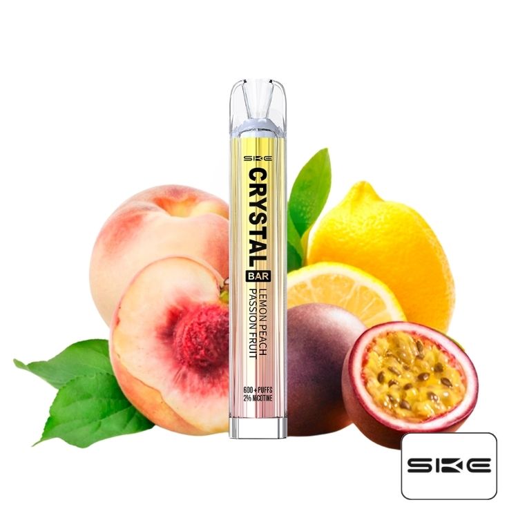 Barre de cristal à dosettes jetables Citron Pêche Fruit de la passion 20 mg SKE