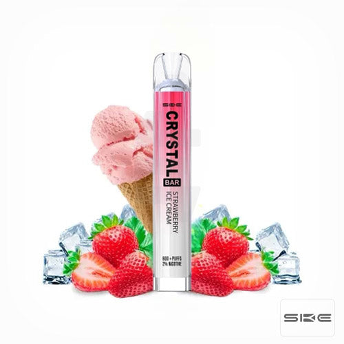 Barre de cristal jetable à dosettes, crème glacée à la fraise, 20 mg, Ske