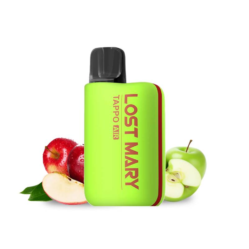 Lost Mary Tappo Air Kit Green + Double Apple 2%, mostrando el dispositivo con diseño verde y sabor a manzana.