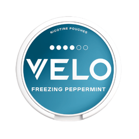 Bolsas de nicotina Velo Freezing Peppermint / Mighty con un diseño moderno y un potente frescor de menta helada.